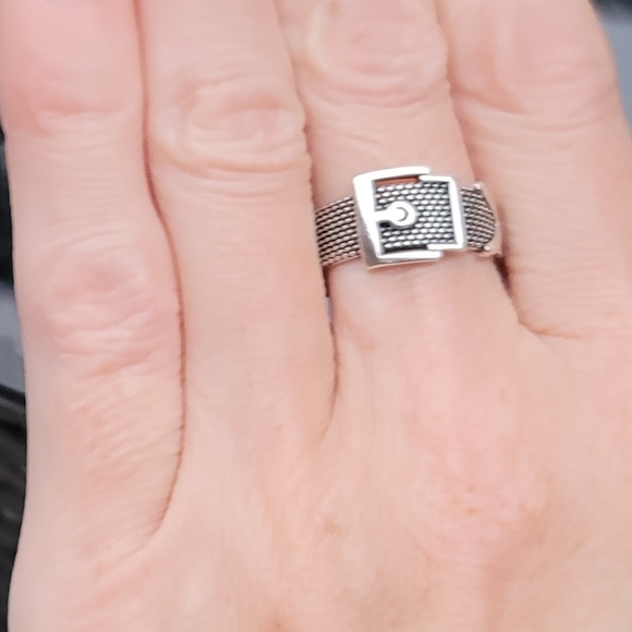 Silver Ring Adjustable belt buckle Ring NEW! - Picture 4 of 11